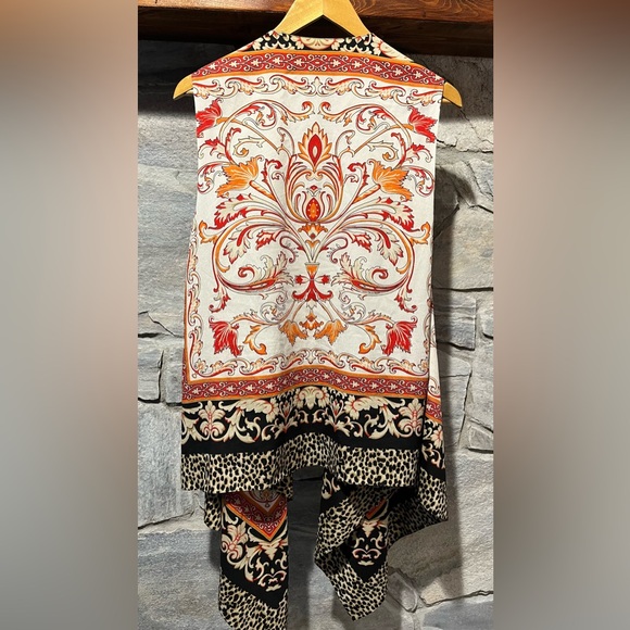 Chico’s Bohemian Sleeveless Waterfall Vest with Paisley Print - Picture 5 of 5